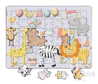 Parti Hayvanları Ahşap Puzzle 54 Parça (LIV-21) - Halkkitabevi