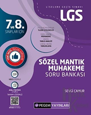 Pegem Yayınları 8. Sınıf LGS Sözel Mantık Muhakeme Soru Bankası - Halk