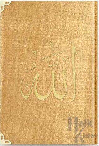 Rahle Boy Kadife Kur'an-ı Kerim (Altın, Nakışlı, Yaldızlı) 1036 (Ciltli)