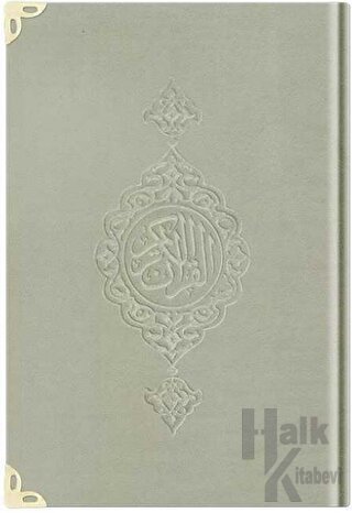 Rahle Boy Kadife Kur'an-ı Kerim (Krem, Yaldızlı, Mühürlü) 1002 (Ciltli)