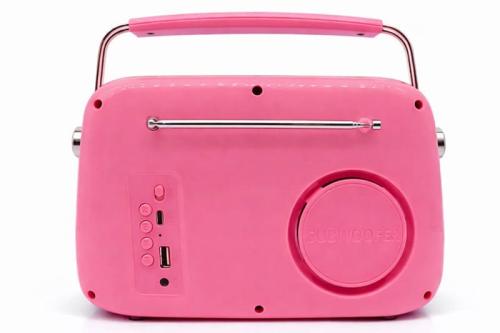Retro Tasarımlı Bluetooth FM Radyo Pembe - Halkkitabevi