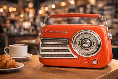 Retro Tasarımlı Bluetooth FM Radyo Turuncu - Halkkitabevi