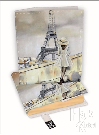 Şapkalı Kadın ve Paris Kitap Kılıfı Kod - M-3121061