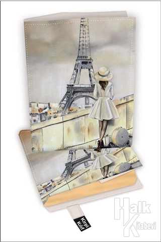 Şapkalı Kadın ve Paris Kitap Kılıfı Kod - S-2919061