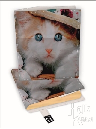 Şapkalı Kedi Kitap Kılıfı Kod - L-3322018