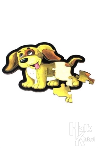 Sarı Köpek Ahşap Puzzle 14 Parça - Halkkitabevi