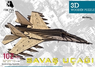 Savaş Uçağı Ahşap 3D Wooden Puzzle