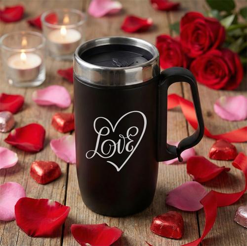 Sevgililer Gününe Özel - Love Kulplu Bardak Termos
