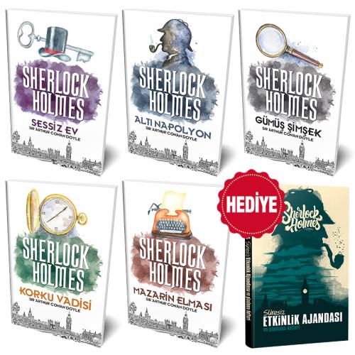 Sherlock Holmes 5 Kitap - Süresiz Ajanda ve Planlama Defteri Hediyeli