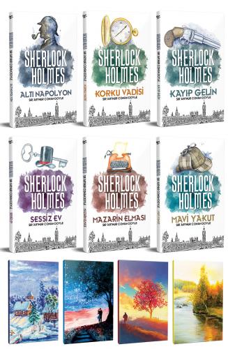 Sherlock Holmes 6 Kitap ve 4 Manzara Temalı Çizgili Defter - Halkkita