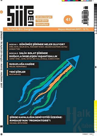 Şiirden İki Aylık Şiir Dergisi Sayı: 41 Mayıs-Haziran 2017 - Halkkitab
