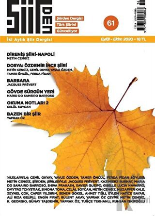 Şiirden İki Aylık Şiir Dergisi Sayı: 61 Eylül - Ekim 2020