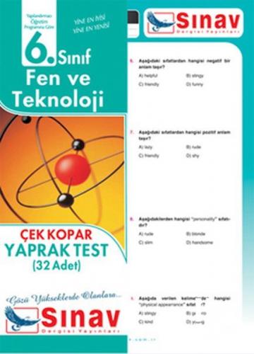 Sınav 6. Sınıf Fen ve Teknoloji Çek Kopar Yaprak Test (32 Adet)