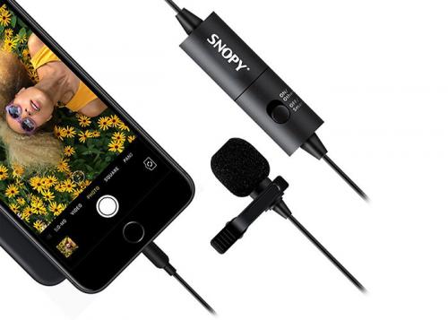 Snopy SN-100M Siyah Akıllı Telefon ve Youtuber Yaka Mikrofonu - Halkki