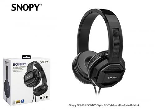 Snopy SN-101 BONNY Siyah PC&Telefon Mikrofonlu Kulaklık - Halkkitabevi