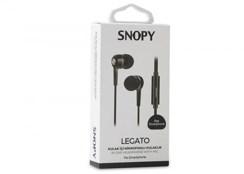 Snopy SN-778 LEGATO MP3 Kulak İçi Siyah Mikrofon - Kulaklık - Halkkita
