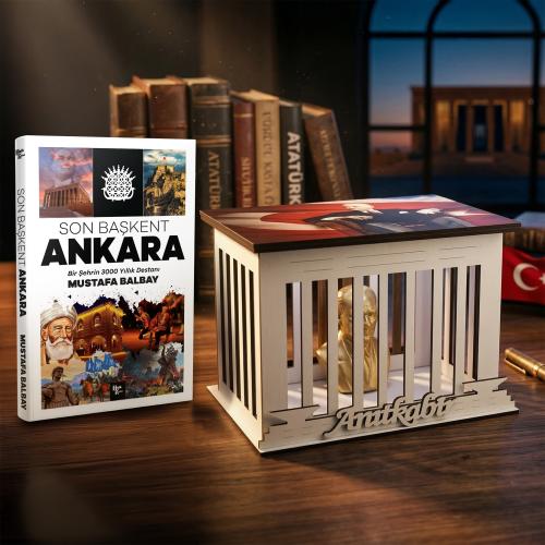 Son Başkent Ankara ve Atatürk Büstlü Ahşap Anıtkabir Işıklı Maket - Ha