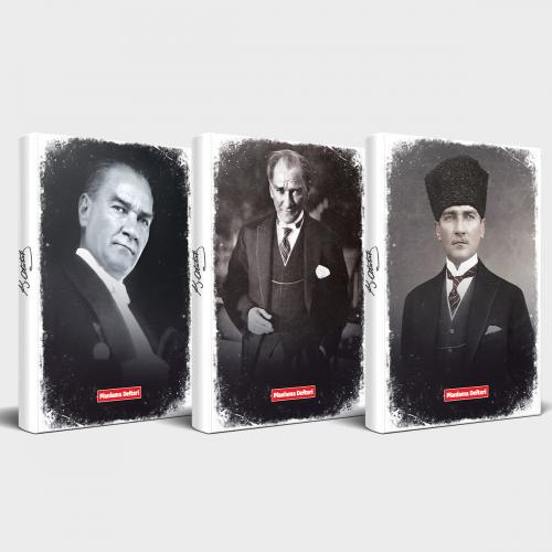 Tarihsiz Atatürk Defter 3'lü Set v2 - -Halkkitabevi