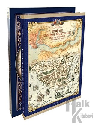 Tarihte İstanbul Haritaları (Özel Üretim Kutulu) (Ciltli) - Halkkitabe