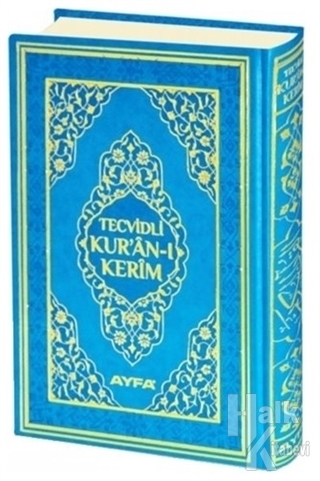 Tecvidli Kur'an-ı Kerim Termo Deri - Rahle Boy Mühürlü (Mavi Kapaklı) (134TR) (Ciltli)
