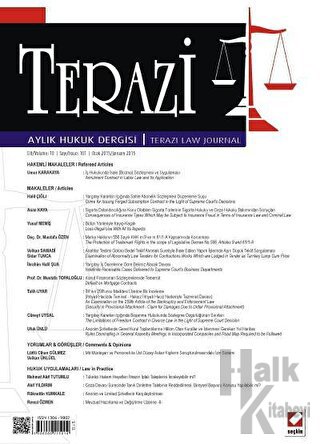 Terazi Aylık Hukuk Dergisi Sayı:101 Ocak 2015 - Halkkitabevi