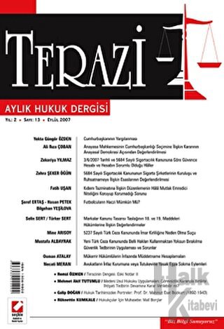 Terazi Aylık Hukuk Dergisi Sayı:13 Eylül 2007 - Halkkitabevi