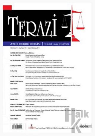 Terazi Aylık Hukuk Dergisi Sayı:149 Ocak 2019 - Halkkitabevi