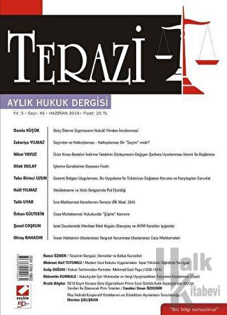 Terazi Aylık Hukuk Dergisi Sayı: 46 Haziran 2010 - Halkkitabevi