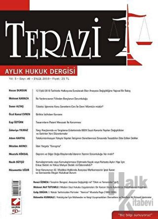 Terazi Aylık Hukuk Dergisi Sayı: 49 Eylül 2010 - Halkkitabevi