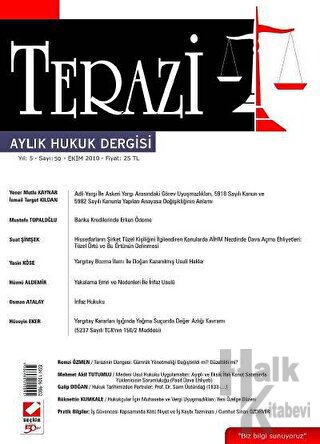 Terazi Aylık Hukuk Dergisi Sayı: 50 Ekim 2010 - Halkkitabevi