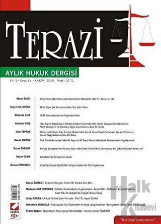Terazi Aylık Hukuk Dergisi Sayı: 51 Kasım 2010 - Halkkitabevi