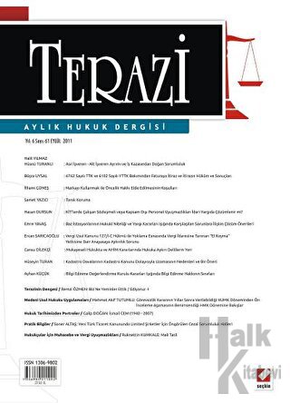 Terazi Aylık Hukuk Dergisi Sayı: 61 Eylül 2011