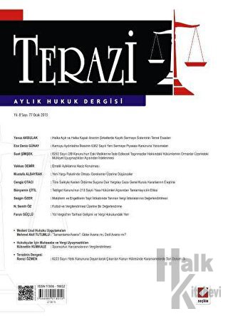Terazi Aylık Hukuk Dergisi Sayı: 77 Ocak 2013 - Halkkitabevi