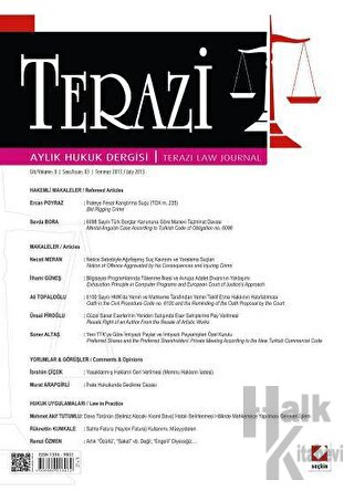 Terazi Aylık Hukuk Dergisi Sayı: 83 Temmuz 2013