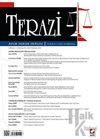 Terazi Aylık Hukuk Dergisi Sayı: 98 Ekim 2014
