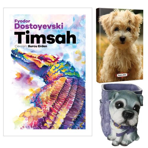 Timsah - Fyodor Dostoyevski ve Dekoratif Köpek Kalemlik - Neşeli Yüz Planlama Defteri