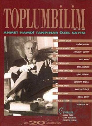 Toplumbilim Sayı: 20 Ahmet Hamdi Tanpınar Özel Sayısı - Halkkitabevi