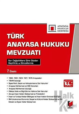 Türk Anayasa Hukuku Mevzuatı (Ciltli)