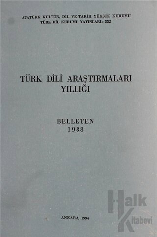 Türk Dili Araştırmaları Yıllığı - Belleten 1988 - Halkkitabevi