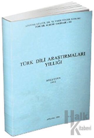 Türk Dili Araştırmaları Yıllığı: Belleten 1992 - Halkkitabevi