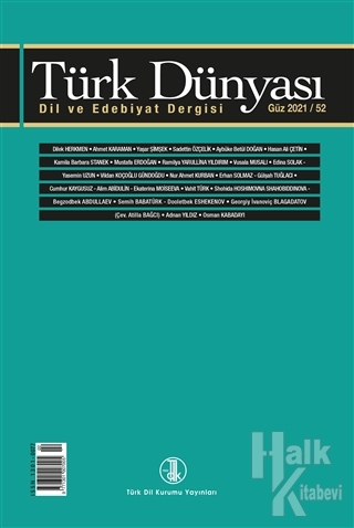 Türk Dünyası Dil ve Edebiyat Dergisi Sayı: 52 Güz 2021