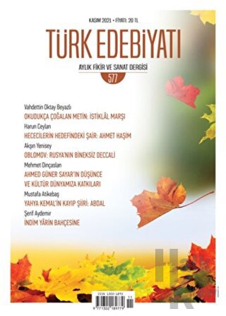 Türk Edebiyatı Dergisi Sayı: 577 Kasım 2021