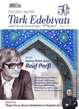 Türk Edebiyatı Dergisi Sayı: 588 Ekim 2022 - Halkkitabevi