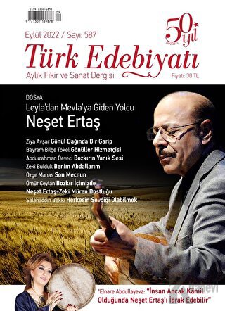 Türk Edebiyatı Eylül 2022 Sayı: 587 - Halkkitabevi