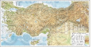 Türkiye Fiziki Haritası Duvar Halısı