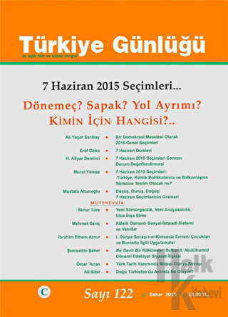 Türkiye Günlüğü Dergisi Sayı: 122