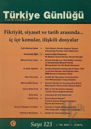 Türkiye Günlüğü Dergisi Sayı: 123 Yaz 2015 - Halkkitabevi
