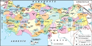 Türkiye Siyasi Haritası Duvar Halısı - Halkkitabevi
