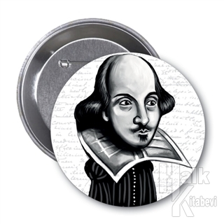William Shakespeare (Karikatür) - Rozet - Halkkitabevi