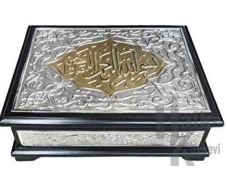 Yaldızlı Kaplama Gümüş Sandıklı Kur'an-ı Kerim (Çanta Boy) (Ciltli)